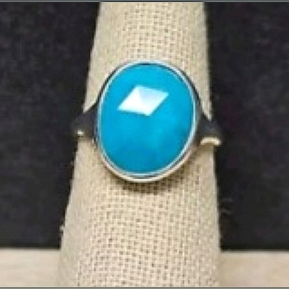 Silpada 925 Sterling Silver Turquoise Cabana Magnesite Ring R3052